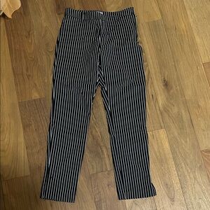 H&M Men's Black and White Striped Dress Pants